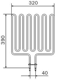 Grzałka ZSL-314 2500W/230V - do pieców K15, L23, L26, L30